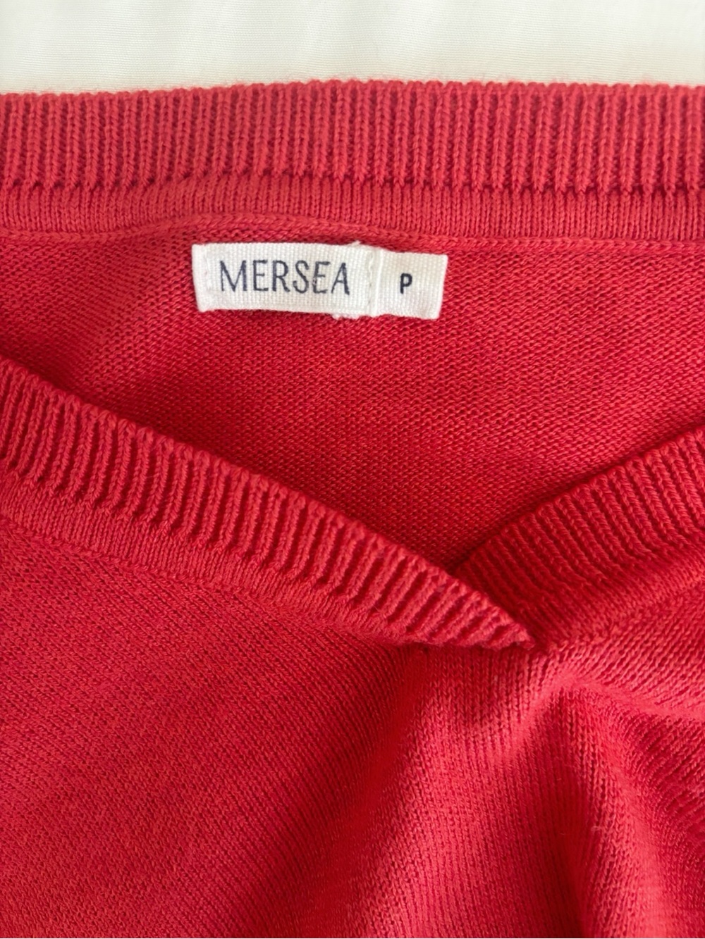 Mersea Chili Red The Catalina V Neck Sweater Oversized Sz P 4 6 Coastal Summer - Picture 5 of 5